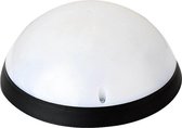 LED Plafondlamp - Badkamerlamp - Opbouw Rond 12W - Waterdicht IP54 - Helder/Koud Wit 6400K - Mat Zwart Kunststof - BES LED