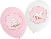 Amscan Ballonnen Wit/roze 27,5 Cm 6 Stuks