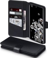 CaseBoutique Bookcase hoesje geschikt voor Samsung Galaxy S20 Ultra - Effen Zwart - Leer