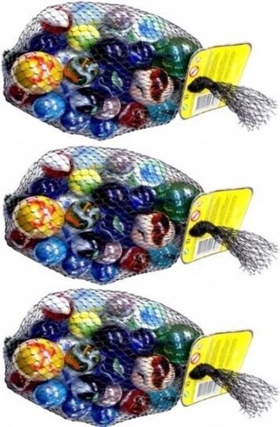 69x Knikkers bonken in verschillende formaten en kleuren - buitenspeelgoed - knikkeren