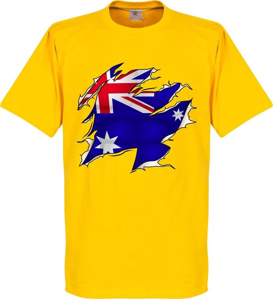Australië Ripped Flag T-Shirt - Geel - XXXXL