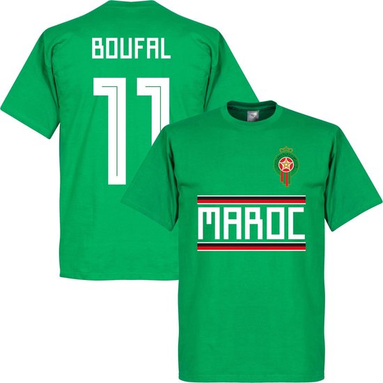 Marokko Boufal 11 Team T-Shirt - Groen - XS