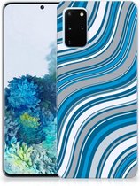 Geschikt voor Samsung Galaxy S20 Plus TPU bumper Waves Blue