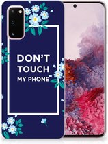 Housse en Cuir Etui de Protection pour Samsung Galaxy S20 Coque Téléphone Fleurs Bleues Dtmp