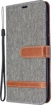 Denim Book Case - Xiaomi Mi Note 10 Hoesje - Grijs