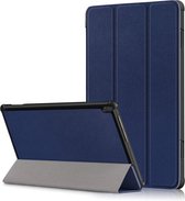 Tri-Fold Book Case met Wake/Sleep - Geschikt voor Lenovo Tab M10 Hoesje - Donkerblauw