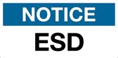 Sticker 'Notice: ESD', 300 x 150 mm