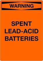 Sticker 'Warning: Spent lead-acid batteries' 297 x 210 mm (A4)