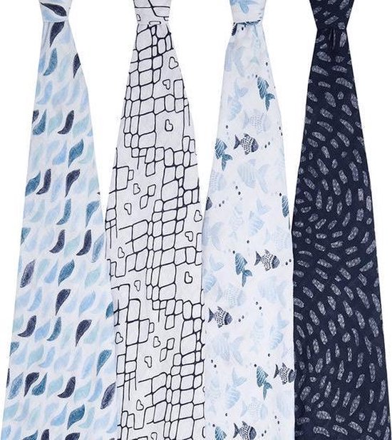 Aden + Anaïs 4Pack Swaddle Gone Fishing Leuks & Zo