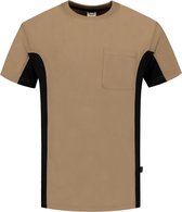 Tricorp T-shirt Bi-Color - Workwear - 102002 - Khaki-Zwart - maat XS