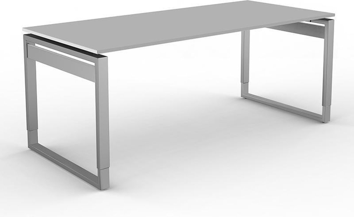 Kerkmann Bureau Workspace 180cm licht grijs hoogte verstelbaar grijs, metaal