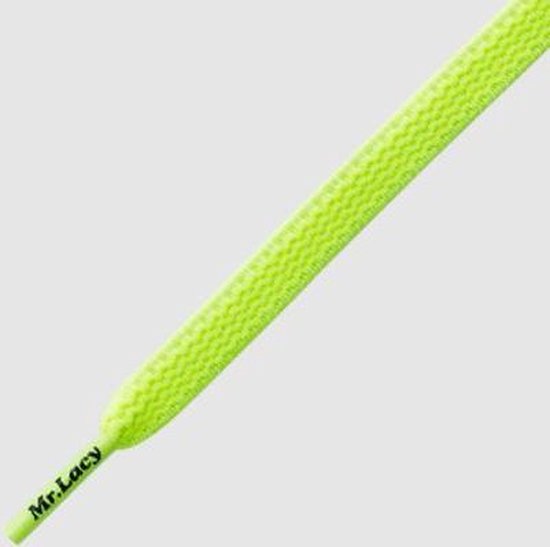 Mr. Lacy - Schoenveter - Flexies - Plat - Neon Lime Yellow  - Elastische veters - Lengte110 cm