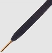 Lacets Mr Lacy Flatties - Noir avec pointe en métal doré (130 cm)