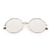 Freaky Glasses® – Festival Bril – Rave Zonnebril – Ronde Hoeken - Dames – Heren - Zilver