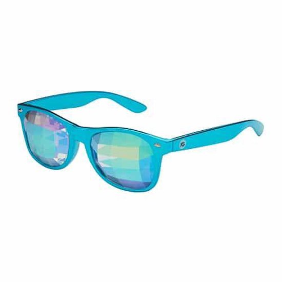 Freaky Glasses® - classic caleidoscoop bril - spacebril - festival bril - squares effect- blauw - Freaky Glasses