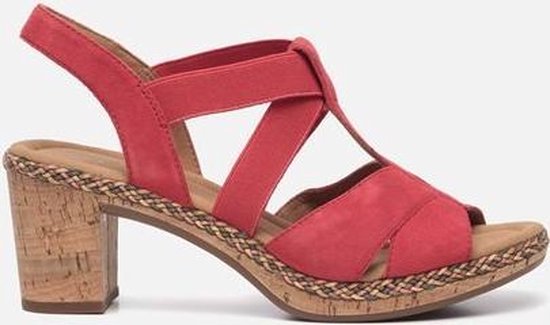 Gabor Comfort sandalen met hak rood - Maat 43.5 | bol.com