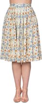 Dancing Days Rok -XL- FLOWER POWER PLEAT SKIRT Creme