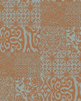 Barok behang Profhome VD219150-DI vliesbehang hardvinyl warmdruk in reliëf gestempeld in collage stijl glanzend koperen mint 5,33 m2