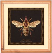 Thea Gouverneur - Kit point de croix avec grille - 3017.05 - Fils DMC pré-triés - Honeybee - Black Aida - 17 cm x 18 cm - Kit DIY