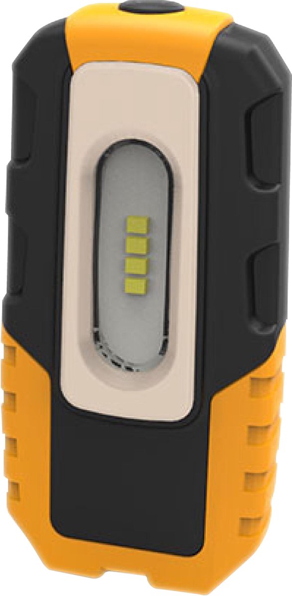 Brennenstuhl HL DA 40 MH Led-accu-handlamp, robuuste accu-werklamp met schakelaar en geÃ¯ntegreerde magneet, werkplaatslamp met 200 lm en tot 3 uur verlichtingsduur, knikbare houdervoet
