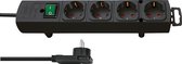 Bol.com Comfort-Line Plus stekkerdoos met platte stekker 4-voudig zwart 2m H05VV-F 3G15 aanbieding