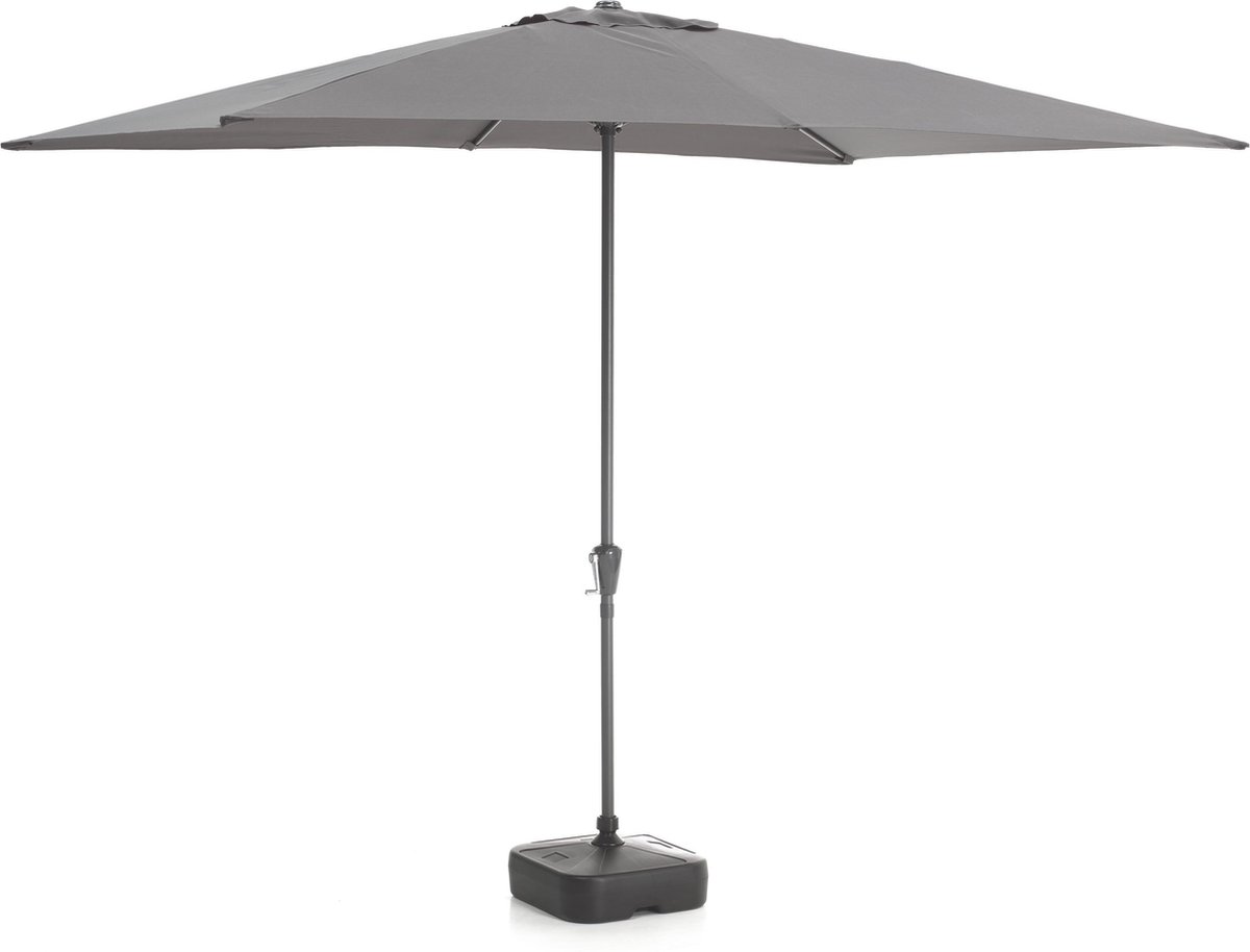 ACAZA Rechthoekige Stokparasol in aluminium - Parasol 200 x 300 cm - Grijs