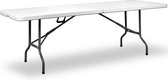 Deuba Opvouwbare Tuintafel wit kunststof 240x70x74cm