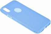 Huawei P Smart+ ( Plus ) Blauw Glitter TPU Back Cover Hoesje