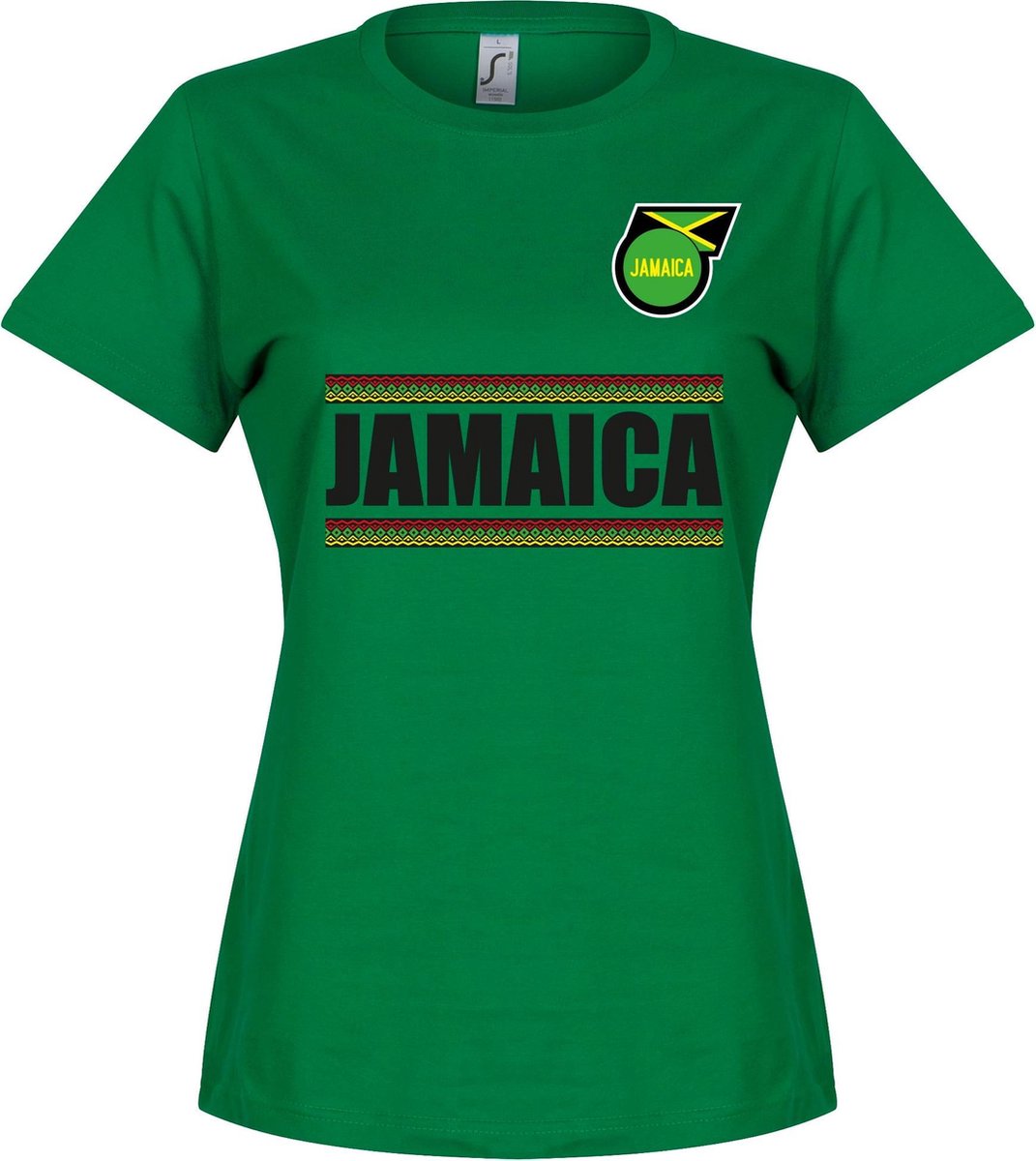 Jamaica Team Dames T-Shirt - Groen - XXL