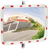 relaxdays verkeersspiegel buiten - buitenspiegel - spiegel voor veiligheid - convexe 80 x 60 cm