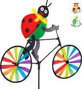 Relaxdays windmolen dier - fiets - windspel - tuinsteker - tuin - kinderen - decoratie - Lieveheersbeestje