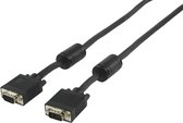 Konig - VGA (D-Sub) naar VGA (D-Sub) - 10 m - Zwart