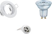 LED Spot Set - OSRAM Parathom PAR16 940 36D - GU10 Fitting - Dimbaar - Inbouw Rond - Mat Wit - 3.7W - Natuurlijk Wit 4000K - Kantelbaar Ø83mm - BSE