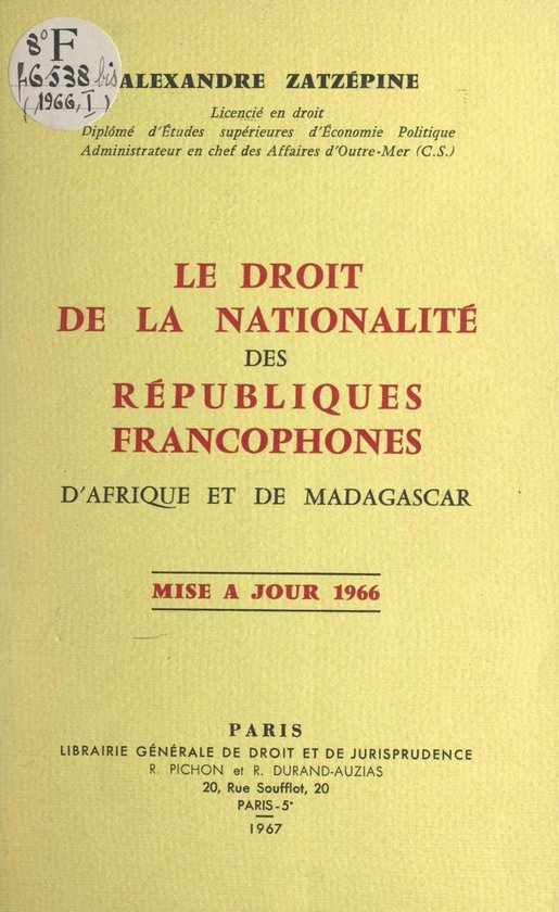 Le droit de la nationalité des républiques francophones d' ... - cover