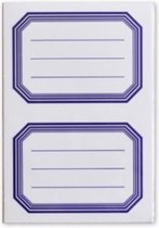 Soho Schooletiketten 70 X 52 Mm Wit/blauw 5 Vellen à 2 Stuks
