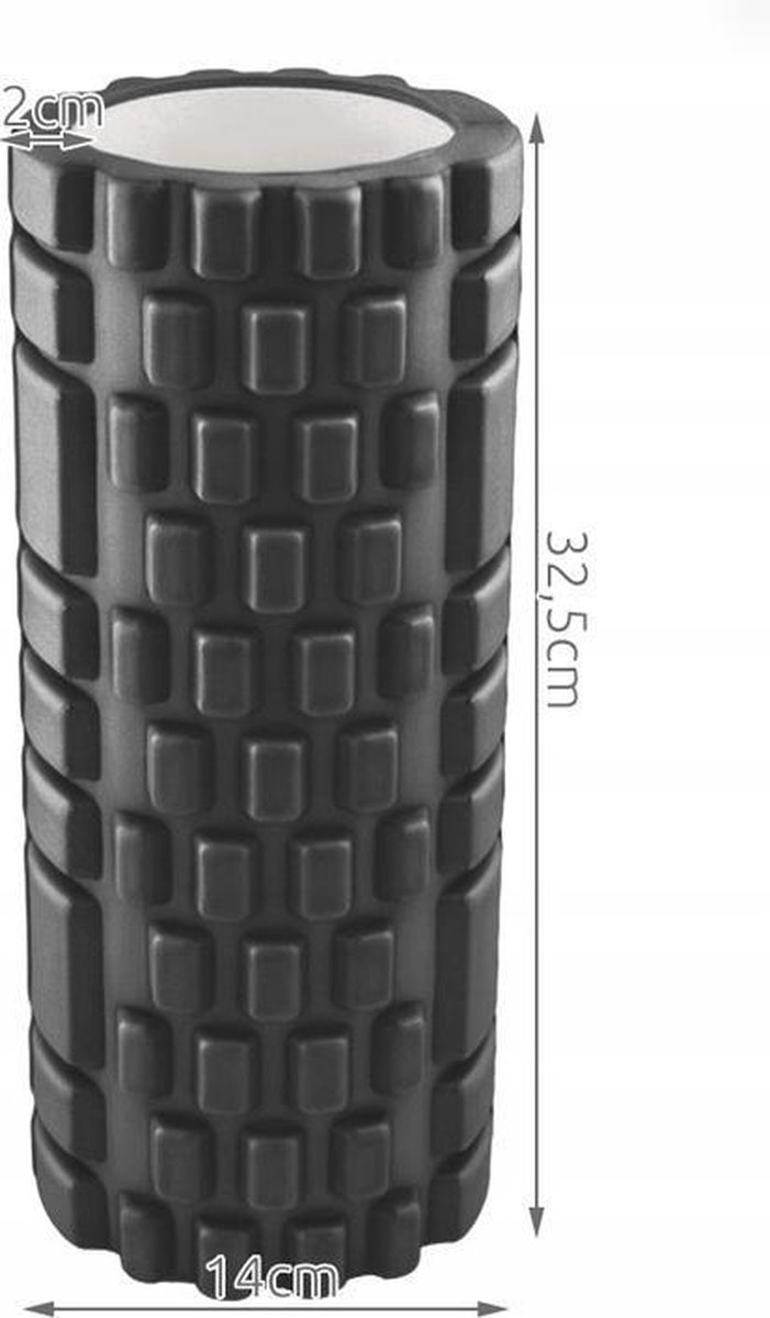 Fitness Foam Roller - Yoga Workout Roll - Pilates / Body Rug Triggerpoint Massage Rol The Grid Roller - 32CM Zwart thumbnail 2