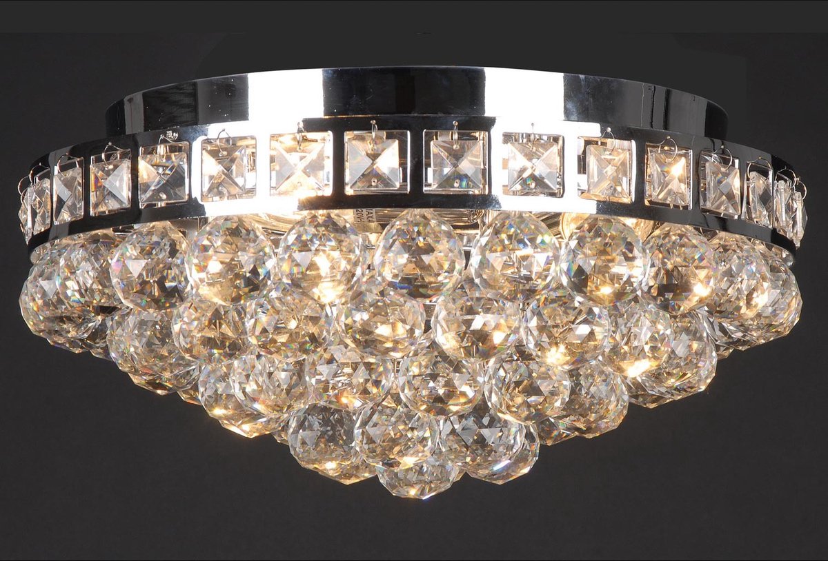 Lumilamp Plafondlamp Kristal Ø 40x20 cm Zilverkleurig IJzer