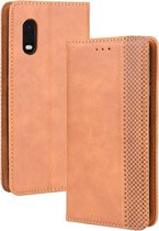 Voor Galaxy Xcover Pro Magnetische gesp Retro Crazy Horse Texture Horizontaal Flip Leren Case, met Houder & Kaartsleuven & Fotolijst (Bruin)