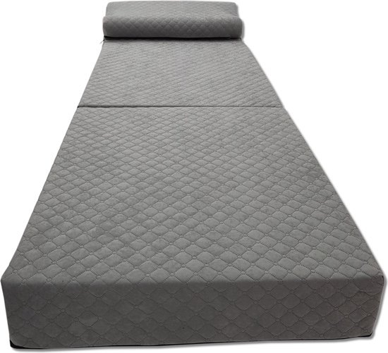 streng Infrarood Ontdekking Luxe logeermatras met hoofdkussen- grijs - camping matras - zitbank -  opvouwbaar -... | bol.com