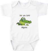 Rompertjes baby met tekst - See you later Alligator! - Romper wit - Maat 74/80