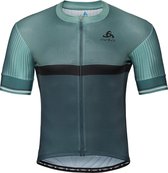 Odlo Stand-up collar s/s full zip ZEROWEIGHT Arctic/Dark Slate - Maat M