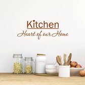 Muursticker Kitchen Heart Of Our Home - Bruin - 80 x 30 cm - keuken alle