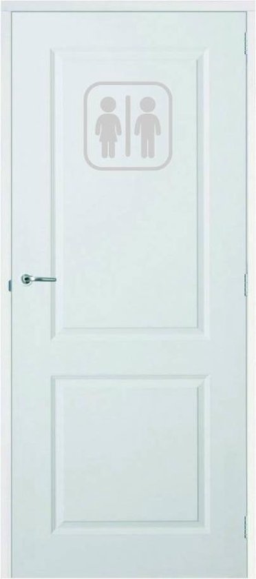 Deursticker WC - Lichtgrijs - 30 x 30 cm - toilet raam en deur stickers - toilet