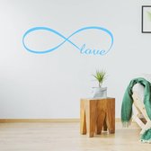 Muursticker Infinity Love -  Lichtblauw -  160 x 51 cm  -  woonkamer  slaapkamer  engelse teksten  alle - Muursticker4Sale