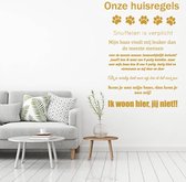 Muursticker Onze Huisregels (hond) -  Goud -  100 x 122 cm  -  nederlandse teksten  woonkamer raam en deurstickers - honden  alle - Muursticker4Sale