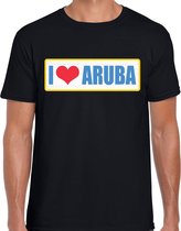 I love Aruba landen t-shirt zwart heren XL