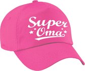 Super oma cadeau pet / baseball cap roze voor volwassenen -  kado voor oma