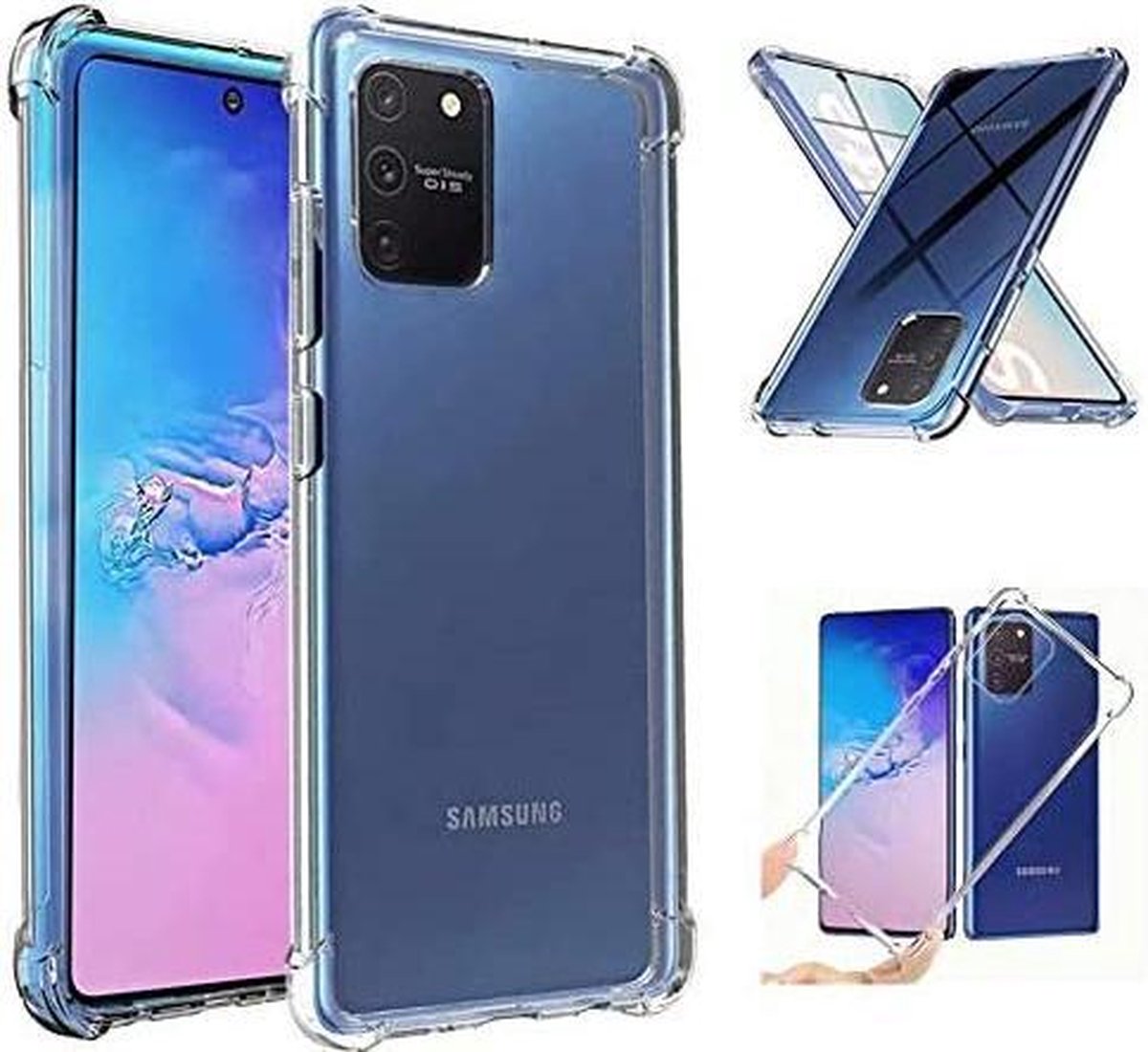 Shock proof Hoesje Geschikt voor: Samsung Galaxy A91 - Anti -Shock Silicone - Transparant