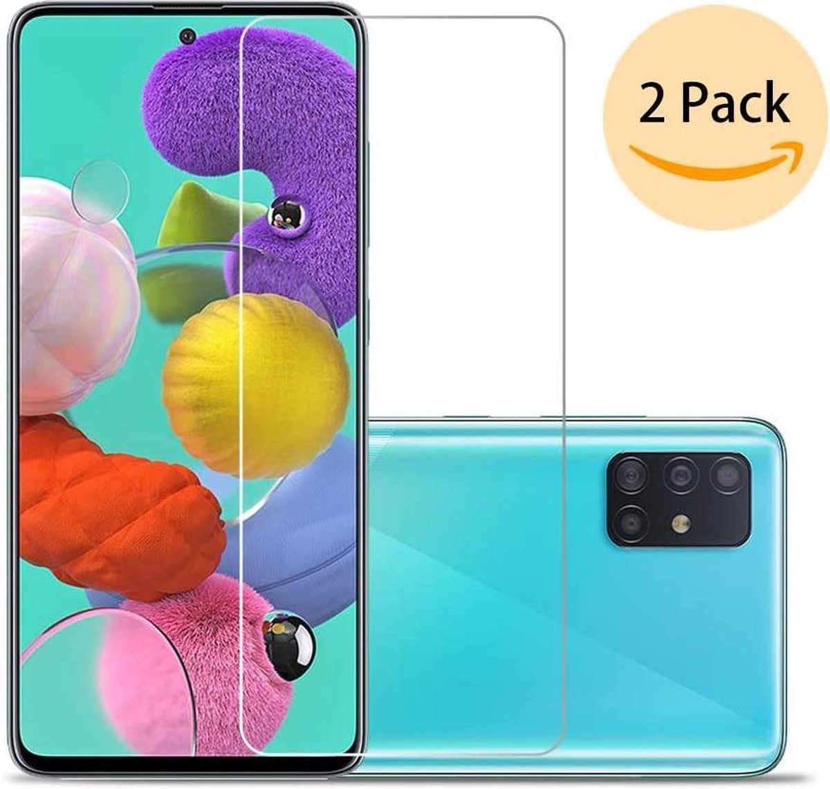 2x Screenprotector Tempered Glass Glazen Gehard Screen Protector 2.5D 9H (0.3mm) - Glasplaatje Geschikt voor: Samsung Galaxy S10 Lite (2020)