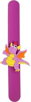 Dinoworld Klaparmband Dinosaurus Jongens 21,5 Cm Siliconen Paars